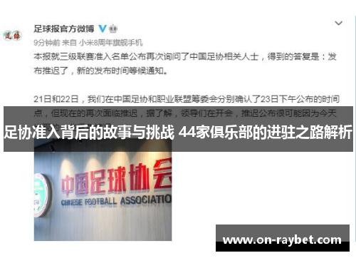 足协准入背后的故事与挑战 44家俱乐部的进驻之路解析